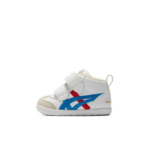 Onitsuka Tiger MEXICO 66 FIRST KIDS Slip-resistant MID Топ Обувь для малышей Белый Синий Красный Infant And Toddler
