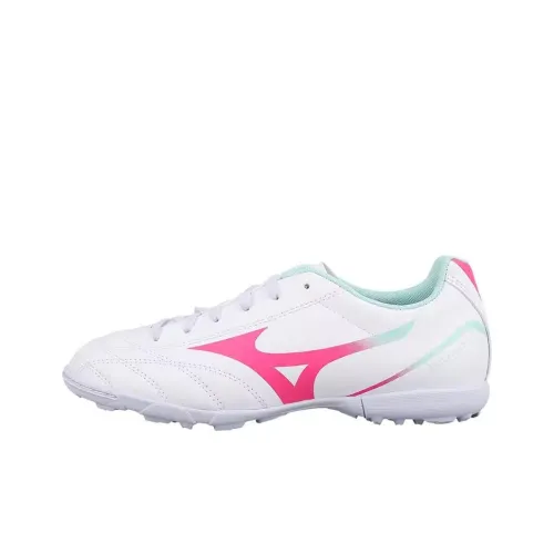 Mizuno Slip-resistant Abrasion-resistant Низкие детские футбольные бутсы Белый Розовый