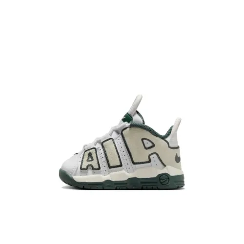 Nike Air More Uptempo Slip-resistant Anti KICK Низкий Топ Обувь для малышей Белый Зеленый Infant и Toddler