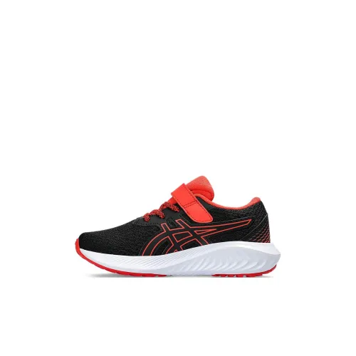 Asics Pre Excite 10 Rebound Дышащий Support Низкий Топ Детская Беговая Обувь Черный Красный Для Детей Возрастом 3-7 Лет