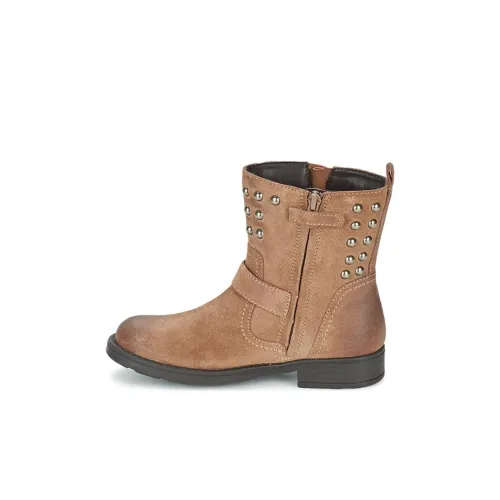 GEOX Детские кожаные сапоги коричневого цвета Kids