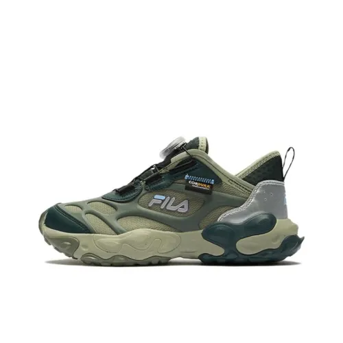 FILA KIDS Dragon Carp Slip-resistant Abrasion-resistant Rebound Support Low Top Детская туристическая обувь Серый Зеленый