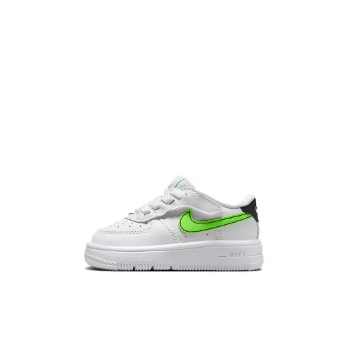 Nike Air Force 1 Low EasyOn TD Амортизация Износостойкий Низкий Топ Обувь для малышей Бело-зеленый Infant And Toddler