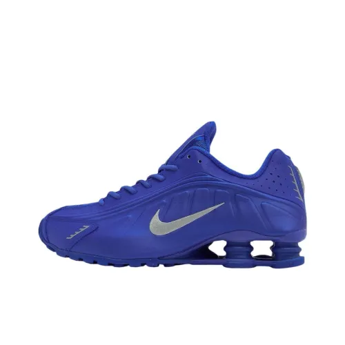 Nike Shox R4 Амортизация Slip-resistant Balance Low Top Casual City Commute Running Shoes Women's Blue