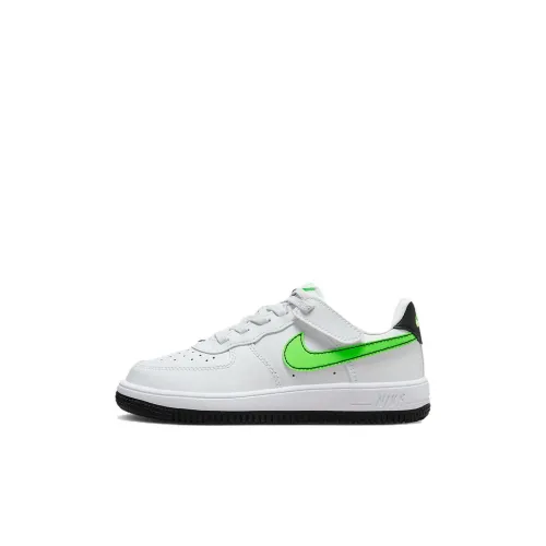 Nike Air FORCE 1 Детские Скейтбординги Низкий Топ Белый Зеленый Для Детей Дошкольный