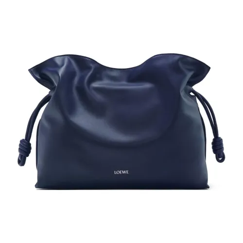 LOEWE Flamenco Napa Голень Кожа Одно плечо Клатч Большой Женские Abyss Синий