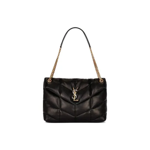 SAINT LAURENT Кожаная сумка через плечо плечевая сумка среднего размера женская черная