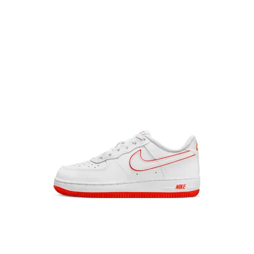 Nike Air Force 1 Slip Resistant Abrasion Resistant Низкий Топ Детские Скейтбординги Белый Красный Детский