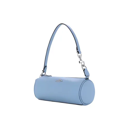 COACH Nolita Телячья кожа Цилиндрическая сумка Сумка через плечо Маленькая Женская Синяя