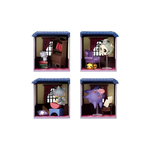 RE MENT Генгар Покемон Pokémon Character Collection Таинственный Mansion Счастливый Draw Целая коробка 4 шт