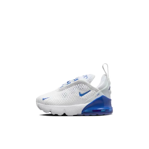 Nike Air Max 270 Амортизация Износостойкий Низкий Топ Обувь для малышей Белый и синий цвет Infant And Toddler