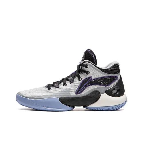 LINING YOUNG Амортизация Износостойкий MID Топ Детские Баскетбольные Кроссовки Черный Серый Синий