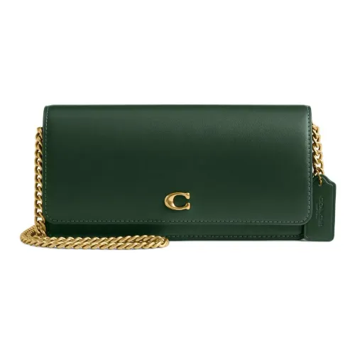 COACH Телячья кожа Кошелек Сумка через плечо Мини Женские Охотничий зеленый