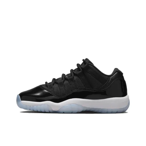Jordan Air Jordan 11 Детские баскетбольные кроссовки Низкий топ Черный/Белый Унисекс