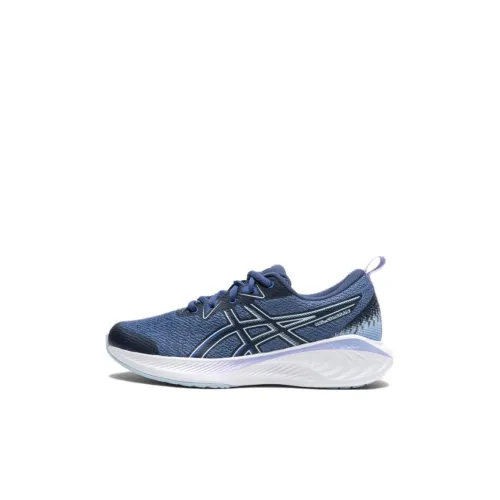 Asics Гель CUMULUS 25 Амортизация Износостойкий Низкий Топ Детская Беговая Обувь Сине-Белый Детский