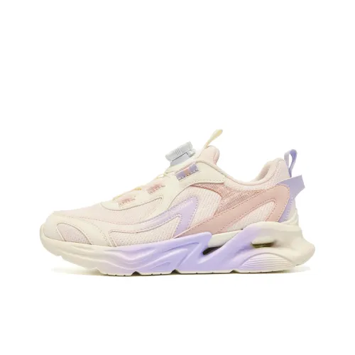 QIAODAN Slip-resistant Abrasion-resistant Kids Lifestyle Shoes Pink White Подростки