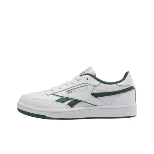 Reebok Club C Series Детские Скейтбординги Низкий Топ Белый Зеленый Школьный