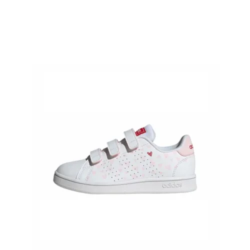 Adidas Cloudfoam Advantage противоскользящий низкий топ для детей для скейтбординга белый и розовый для детей 3-7 лет