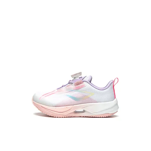 LINING YOUNG Rebound Низкий Топ KIDS Lifestyle Shoes Стандартный Белый Флуоресцентный Парафин Розовый Детский