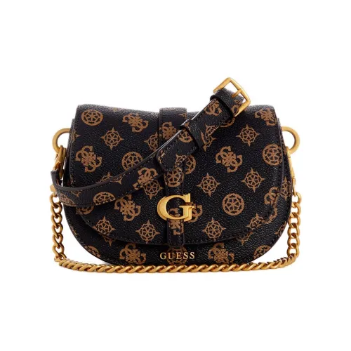 GUESS Полиуретан Переносная Сумка через плечо Сумка на плечо Мини Женская Коричневая