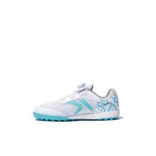 KELME Slip-resistant Abrasion-resistant Низкий топ Детская футбольная обувь Белый Светло-синий Детская