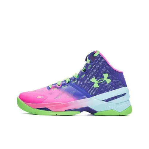 Under Armour Curry 2 Детские баскетбольные кроссовки High Топ Фиолетовый Школьный возраст