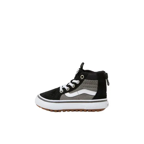 VANS SK8 HI Устойчивый к истиранию Водонепроницаемый и Дышащий Высокий Верх Обувь для малышей Черный Серый Младенец и Малыш