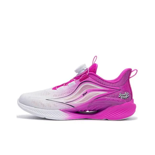XTEP Qing Feng 5,0 Противоскользящий Устойчивый к истиранию Низкий Топ Детская Беговая Обувь Белый Розовый Красный