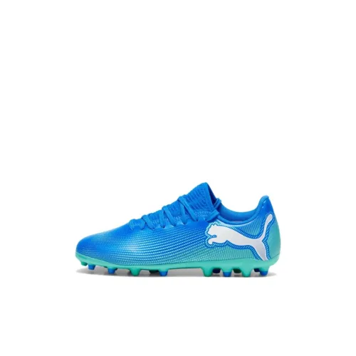 PUMA FUTURE 7 PLAY Детская футбольная обувь с низким верхом, синяя и белая, Kids