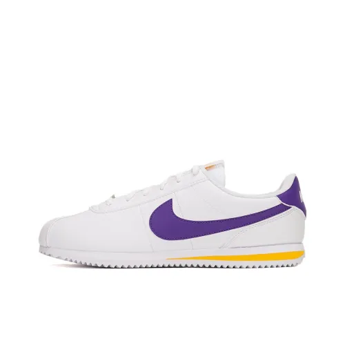 Nike Cortez Устойчивые к истиранию Низкие Кеды Kids Lifestyle Shoes Белый Фиолетовый
