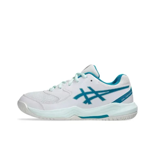 Asics Гель Dedicate 8 Детские Кроссовки для Тренировок Низкий Топ Белый Синий Унисекс