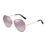 Черная золотая оправа с фиолетовой верхней частью и желтыми линзами