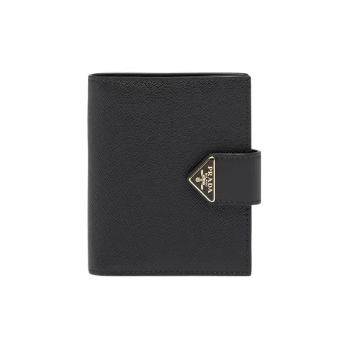 PRADA Saffiano кожа кошелек маленький женский черный