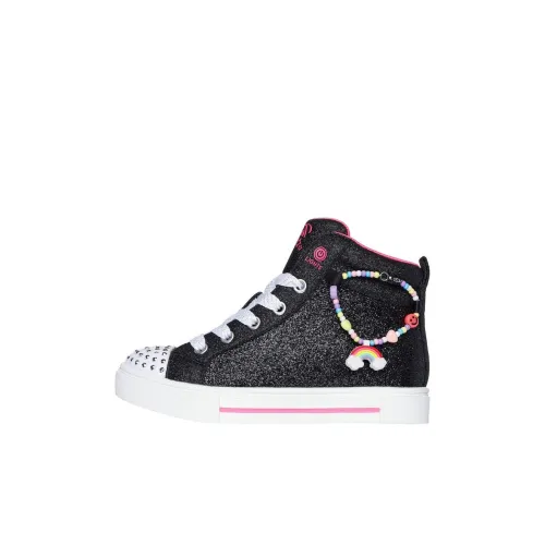 Skechers Twinkle Toes MID Топ Детские беговые кроссовки Черный Розовый Детский