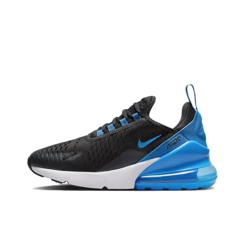 Nike Air Max 270 Амортизация и Дышащие Детские Лайфстайл Кроссовки Черные Белые и Синие Подростки