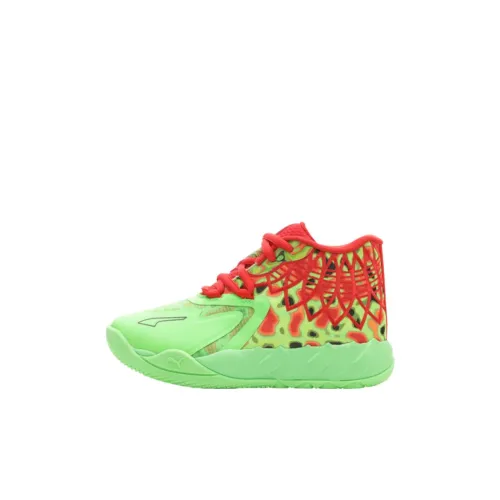 PUMA MB.01 MID Топ Детская баскетбольная обувь Желтый Зеленый Детский