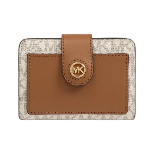 MICHAEL KORS Ткань Кошелек Женские Ванильный Белый и Коричневый Жалудь