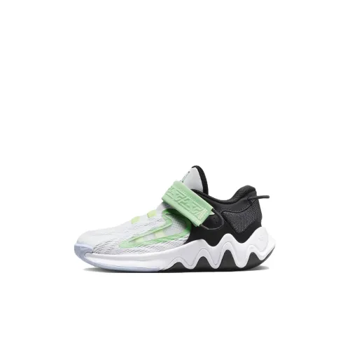 Nike Giannis Immortality 2 Детские баскетбольные кроссовки Low Топ Белый/Черный/Светло-желтый Зеленый/Туманно-серый Для дошкольников