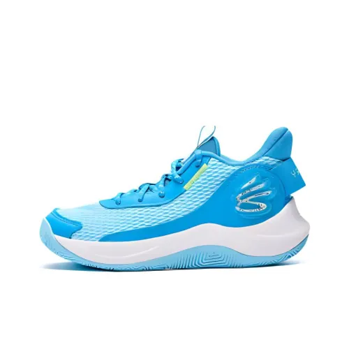 Under Armour Curry Slip-resistant Anti KICK Abrasion-resistant Low Top Children's Basketball Shoes Blue Teenagers
