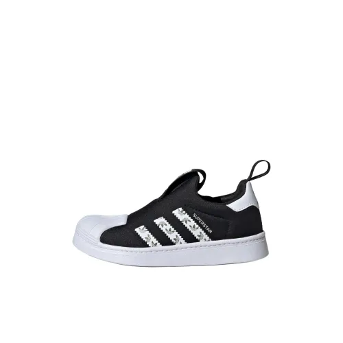 Adidas Originals SUPERSTAR 360 Устойчивый к истиранию низкий топ для детей для скейтбординга Черный Белый Детский