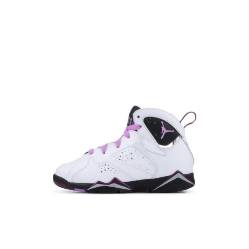 Jordan Air JORDAN 7 Детские баскетбольные кроссовки Высокий верх Белый фиолетовый Для дошкольников