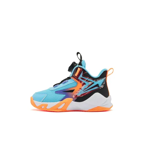 QIAODAN Slip-resistant Abrasion-resistant MID Топ Детские Баскетбольные Кроссовки Синий Черный Для детей 3-7 лет