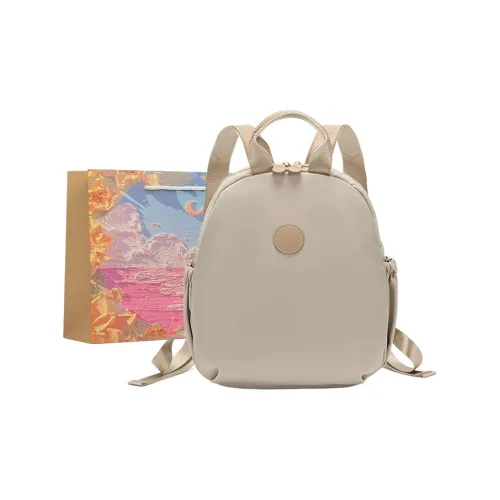 BRINCH Нейлон Рюкзак Женские Абрикос Элегантный Черный