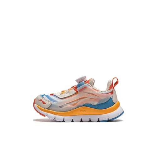 LINING YOUNG Детские беговые кроссовки Low Топ Луна GREY / Париж Синий / Spicy Апельсин Пре-школа