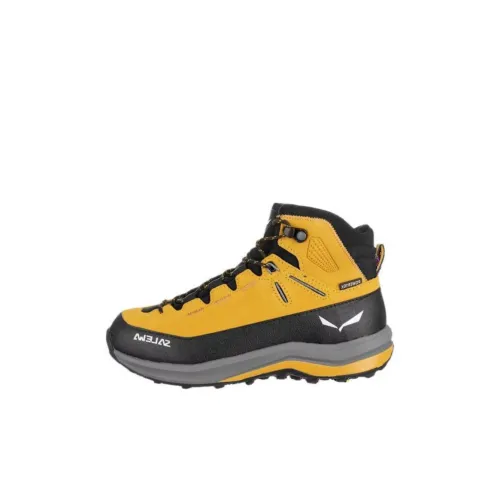 SALEWA Mountain Trainer 2 POWERTEX Противоскользящие Водонепроницаемые и Дышащие Детские ботинки Crew Желто-черные для малышей