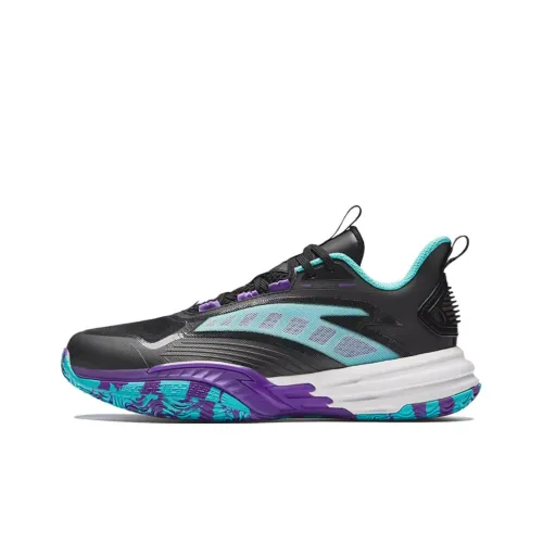 Antakids Slip-resistant Abrasion-resistant Low Top Children's Basketball Shoes Black Blue Антакидс Противоскользящие Устойчивые к истиранию Низкие Кеды для баскетбола Детские Черный Синий