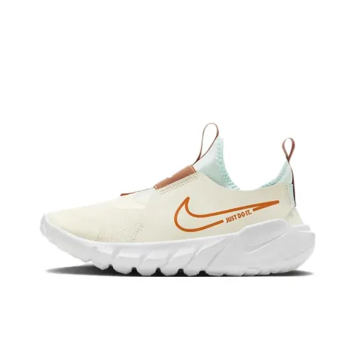 Nike Flex Runner 2 Slip-Resistant Abrasion-Resistant Детские Беговые Кроссовки Белый Коричневый Оранжевый