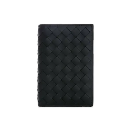 Bottega Veneta Intrecciato Телячья кожа Держатель для карт Мужской Черный