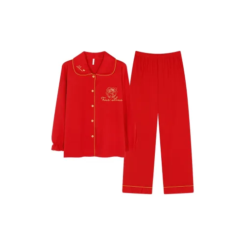 HUAIERWEI Пижамный комплект женский красный