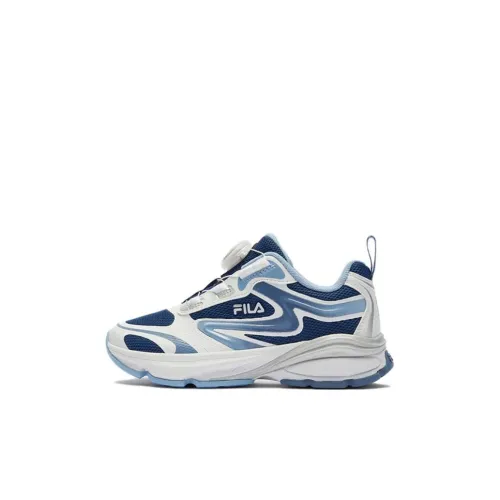 FILA KIDS Устойчивый к истиранию низкий топ Детская беговая обувь Синий Белый Для детей 3-7 лет